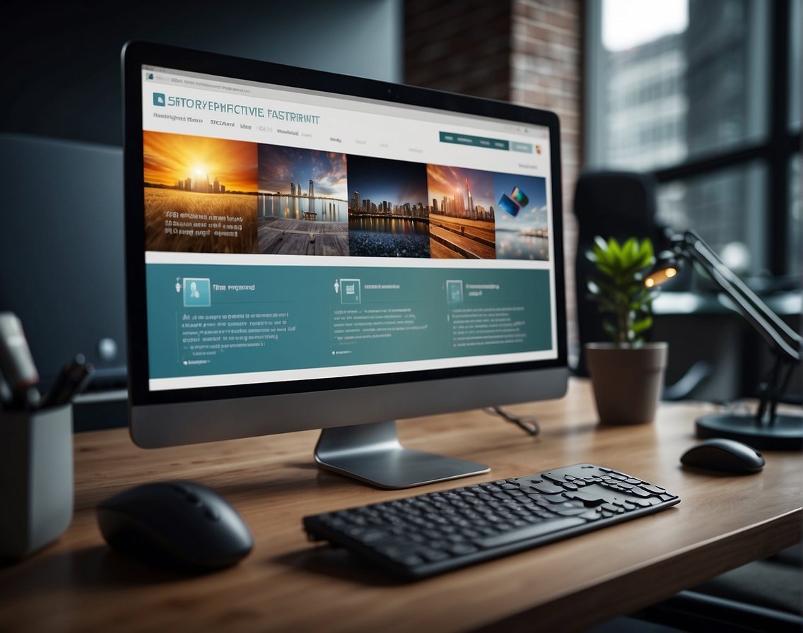 A computer screen displaying a comprehensive guide to IT recruitment, surrounded by various IT-related tools and equipment