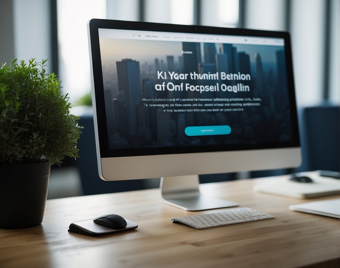 A modern office setting with IT-related branding and recruitment materials displayed prominently. Screens showing job listings and company culture