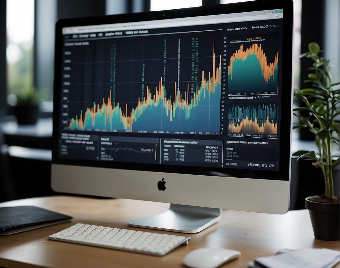 A computer screen displaying data analysis graphs and charts related to IT recruitment methods