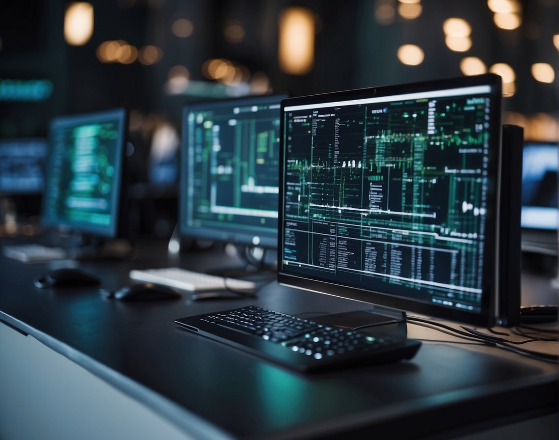 A network connecting various devices, with IT recruitment tests being conducted. Illustrate the role of networks in IT recruitment