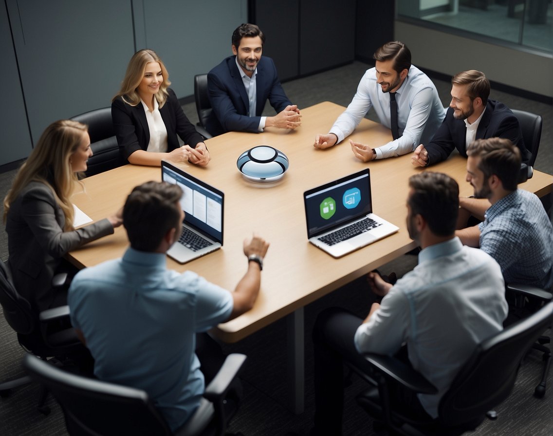 A team of IT professionals engage in team-building activities and professional development workshops to reduce turnover in IT roles