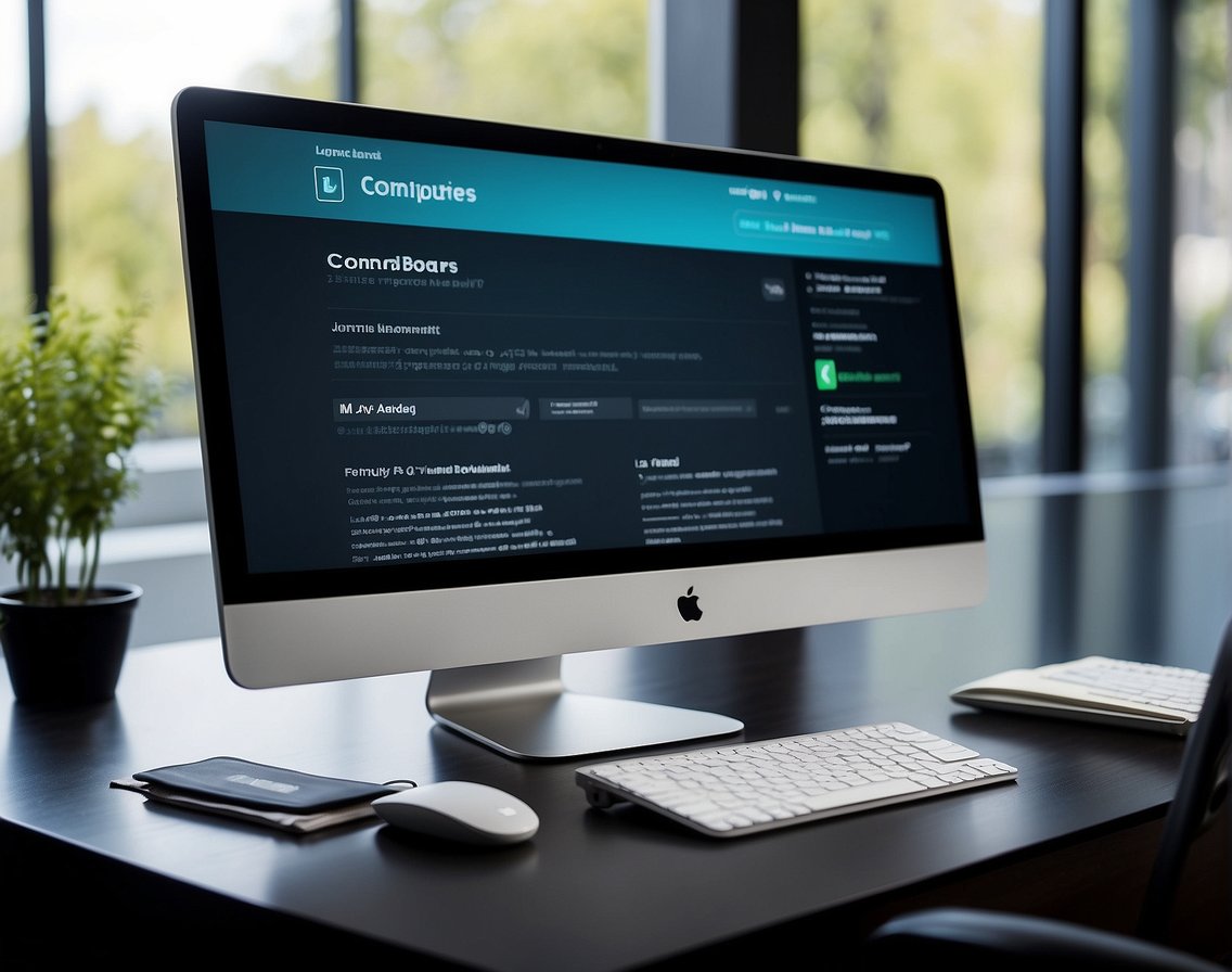 A computer screen displaying top job boards for IT recruitment in Norway. Company logos and job listings are visible