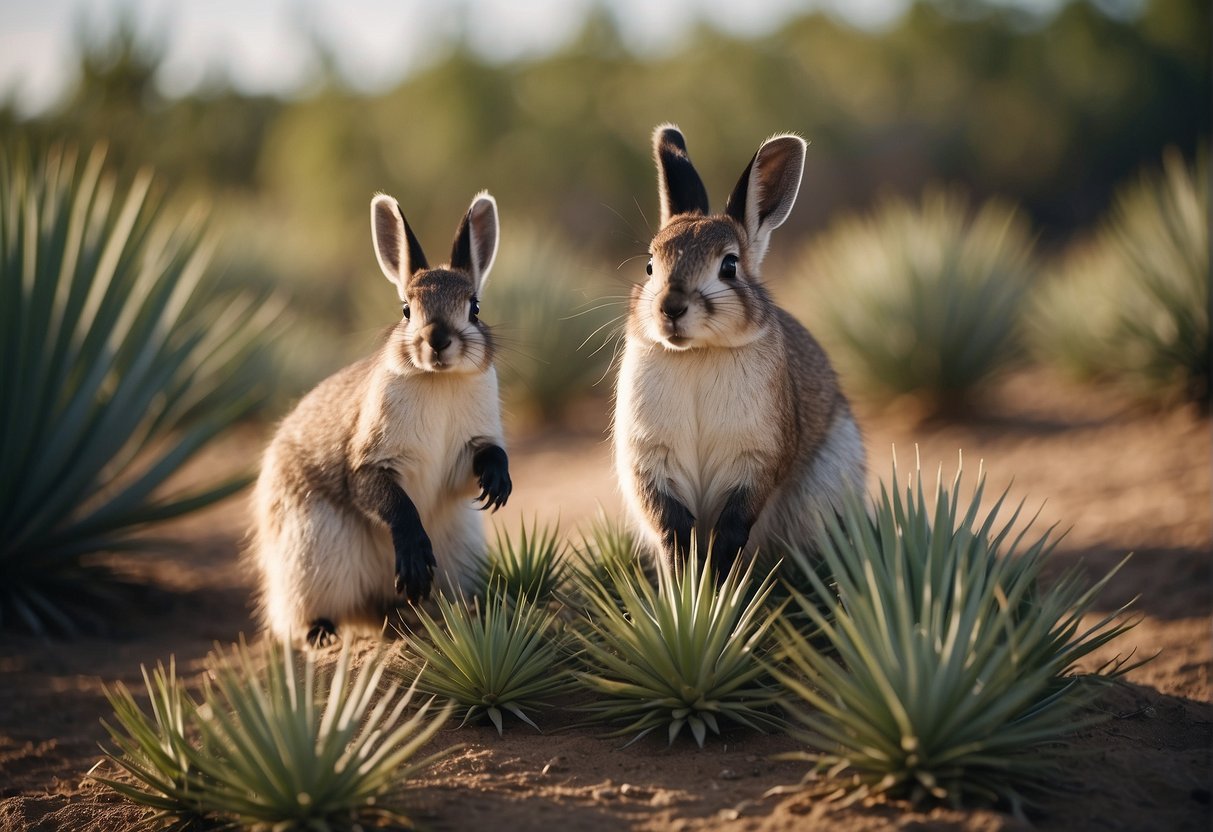 Wildlife interacts with yucca plants for food and shelter