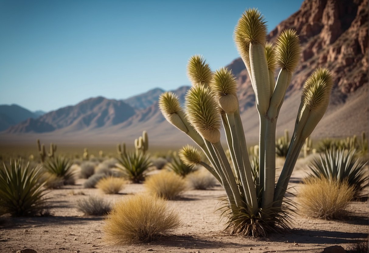 Yucca elata plants stand tall, reaching heights of up to 15 feet. Their presence symbolizes both ecological and cultural significance in the desert landscape