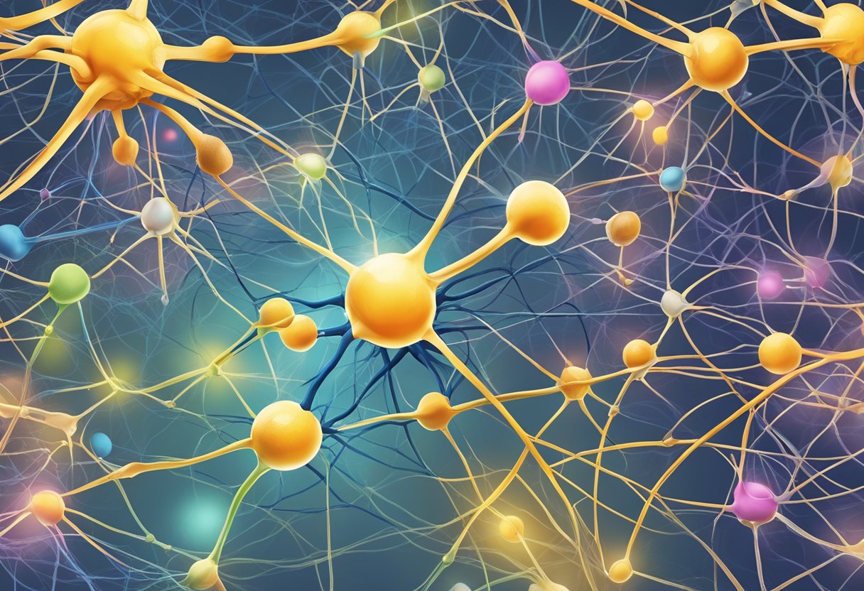 Neurobiological mechanisms of memory and anxiety: a network of interconnected neurons firing in response to stimuli, with neurotransmitters and receptors playing a crucial role in the process