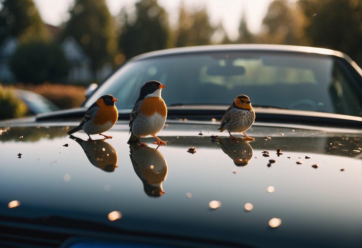 why do birds sit on my car