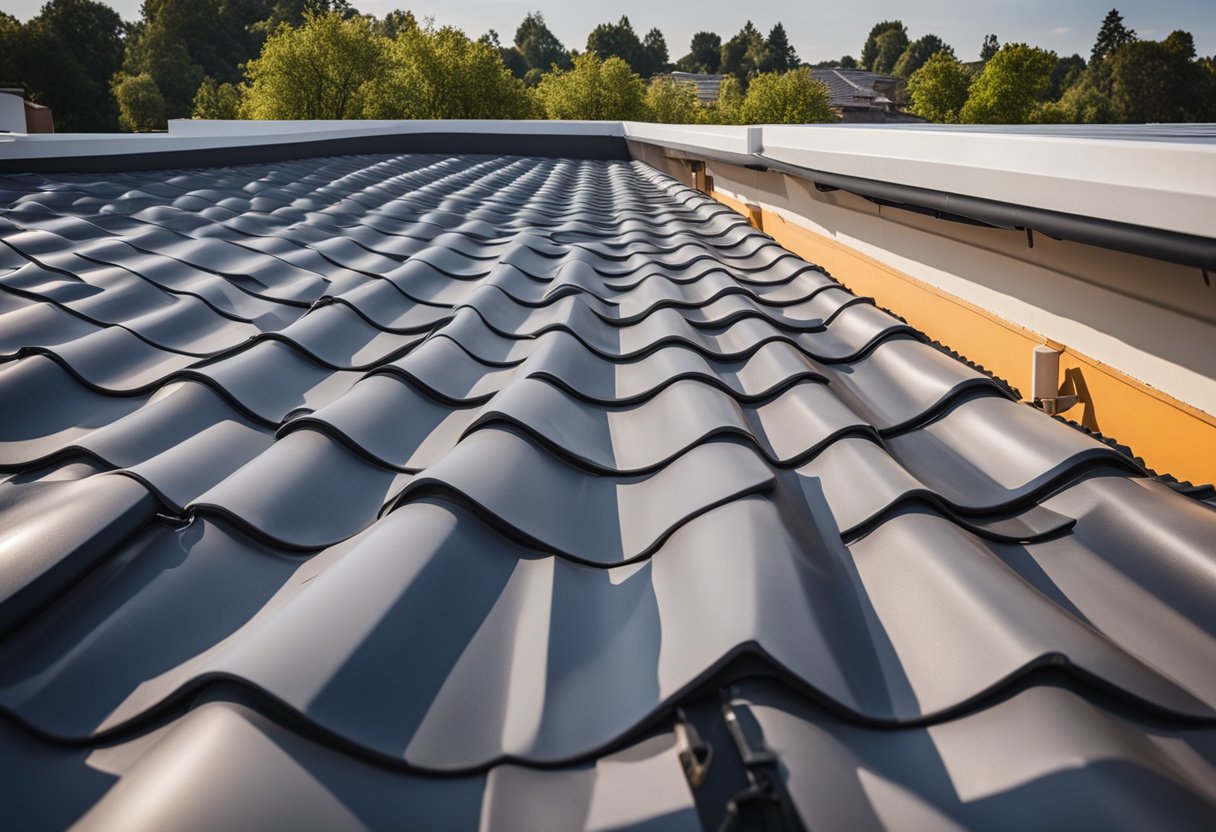 A rooftop with advanced sealants and waterproofing technology, showcasing a leak-proof surface. Innovative materials and future trends in roofing