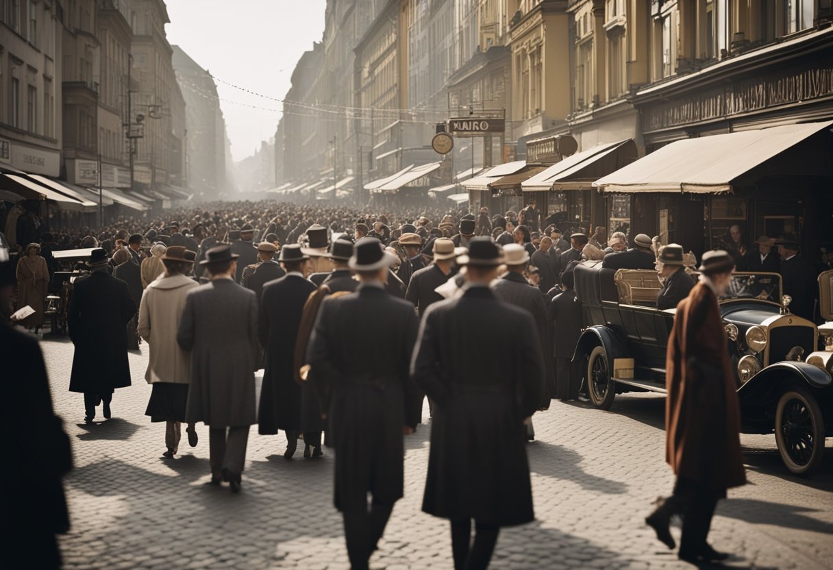 The bustling streets of 1920s Berlin, filled with vibrant nightlife, cabarets, and LGBTQ+ communities, capturing the essence of a progressive and liberated era
