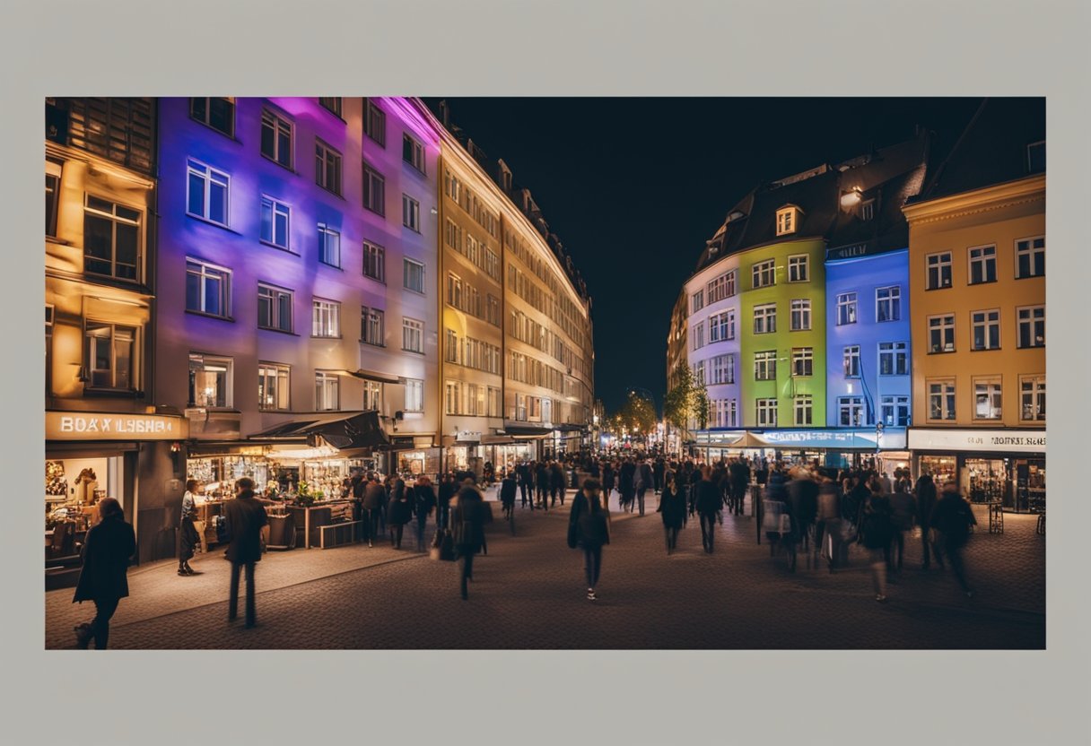 The bustling streets of Berlin's gay district showcase vibrant hotels and nightlife