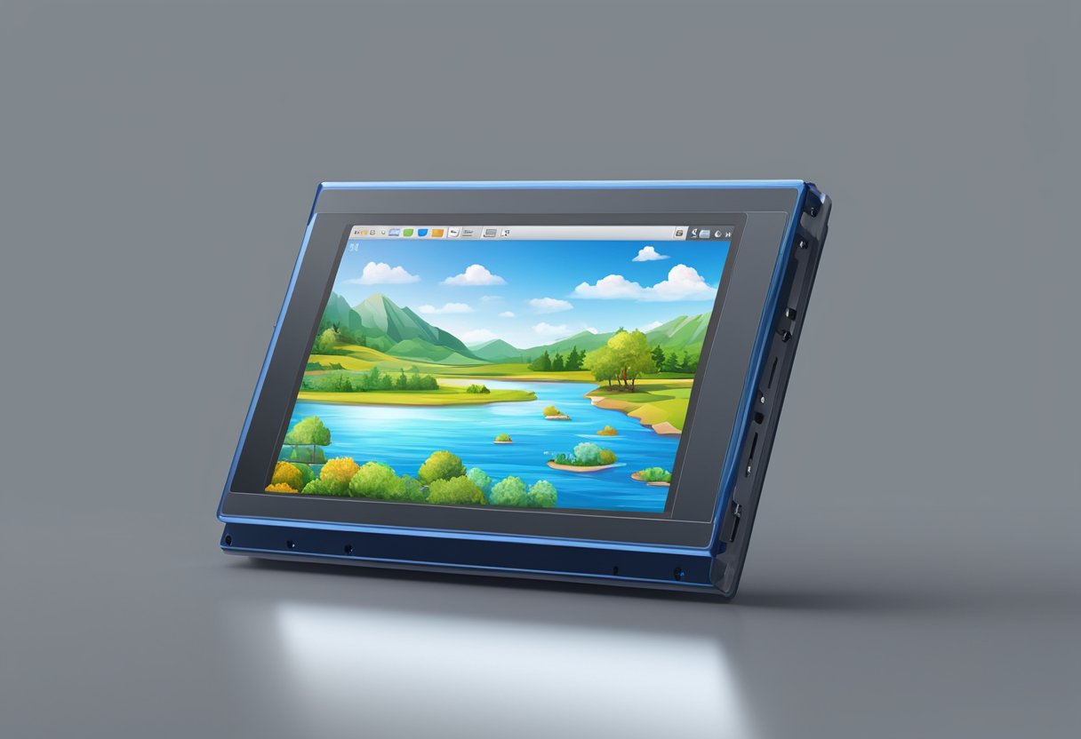 A 4.3 inch TFT LCD module display with touch screen, showing vibrant colors and sharp images