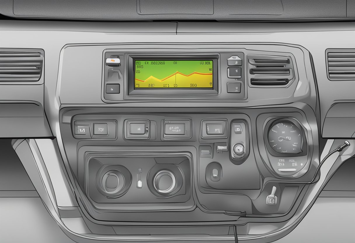 The EGR sensor is shown with high voltage.

Wires and connectors are visible. Diagnostic code P0406 is displayed on the vehicle's dashboard