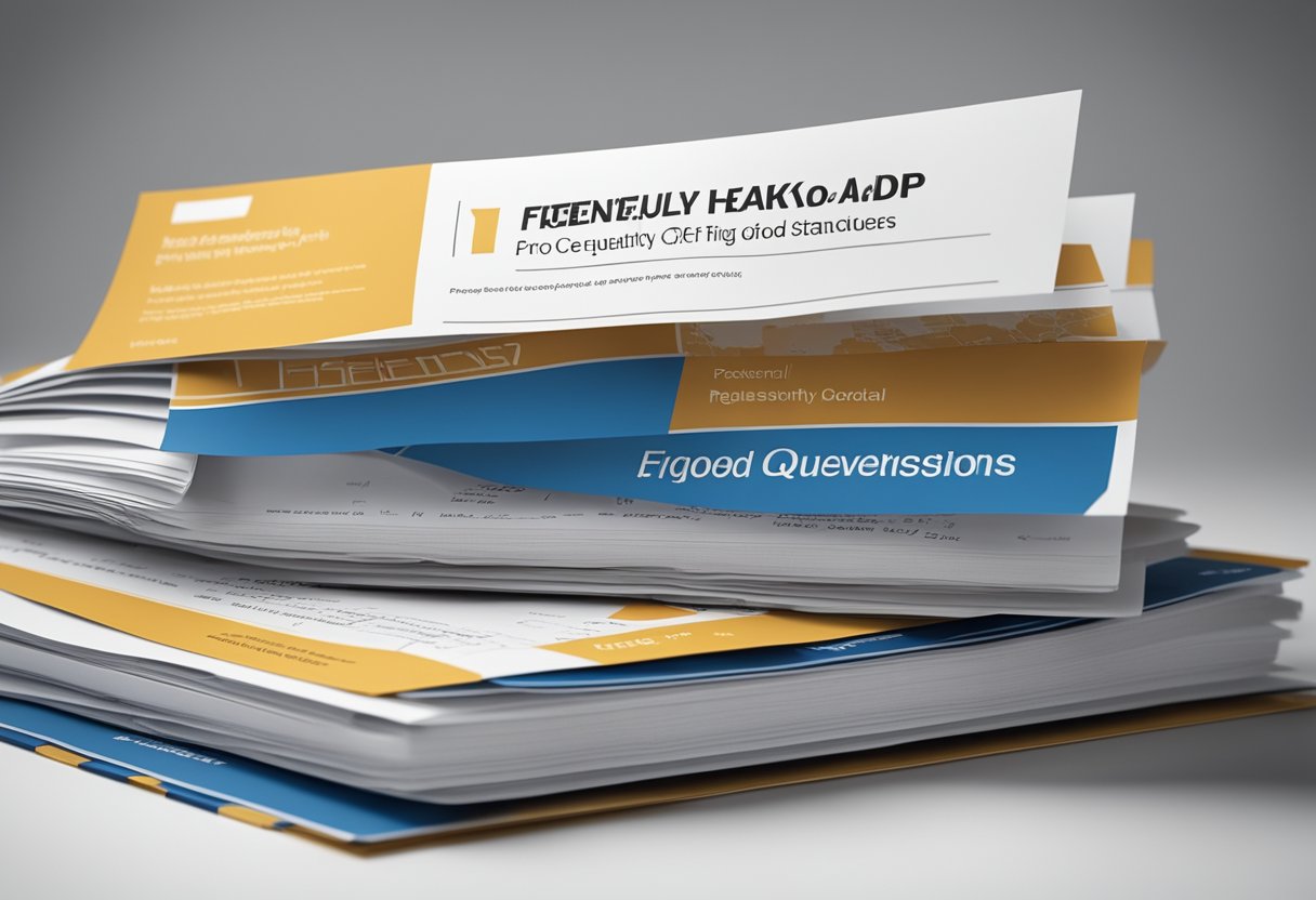 A stack of state maps with a "Frequently Asked Questions" banner and a Certificate of Good Standing highlighted