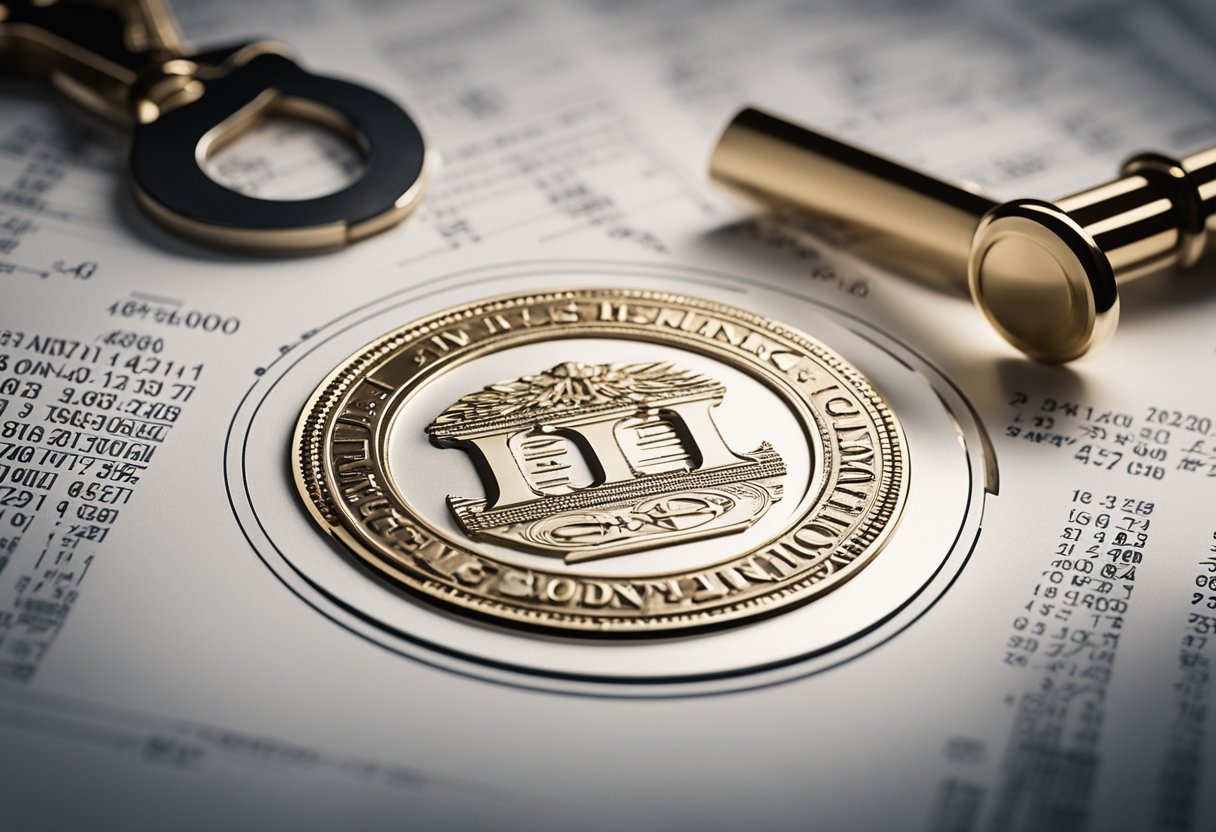 A business logo displayed on a Certificate of Good Standing, surrounded by financial symbols and graphs, representing unlocking financial opportunities