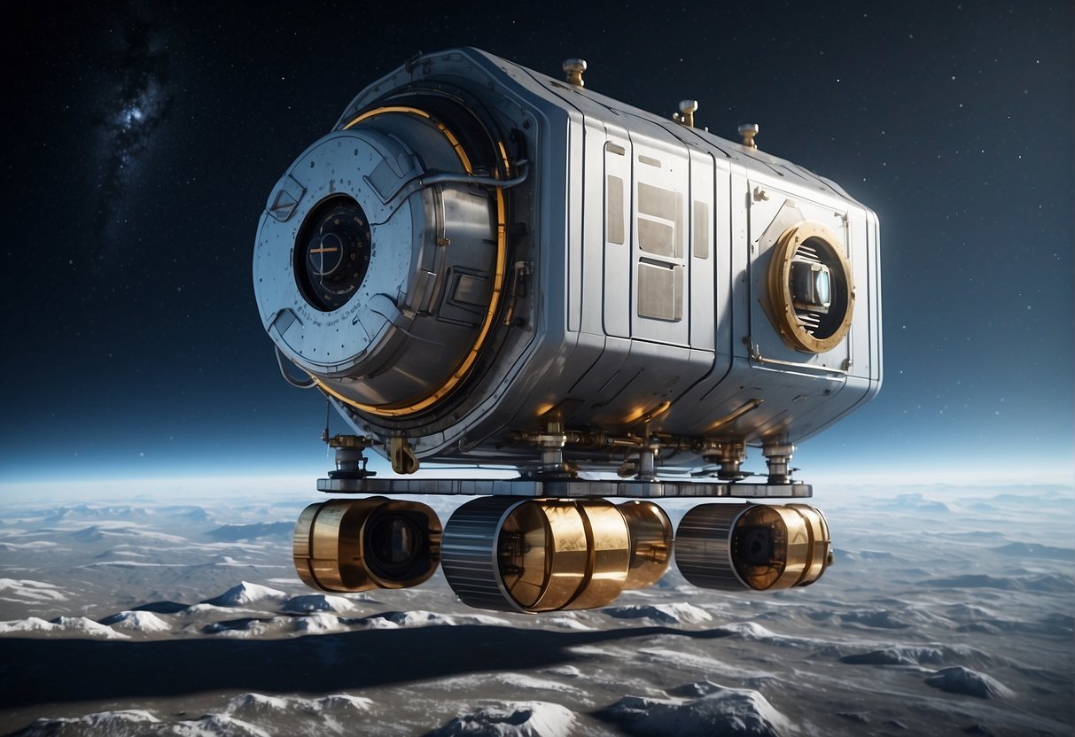 A spacecraft with cryogenic cooling systems faces challenges in the harsh environment of space. The systems must withstand extreme temperatures and vacuum conditions, requiring innovative engineering solutions