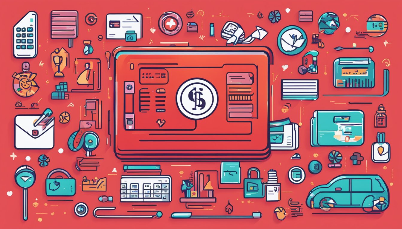A vibrant red debit card surrounded by icons representing additional perks, with the words "Passion Card" prominently displayed
