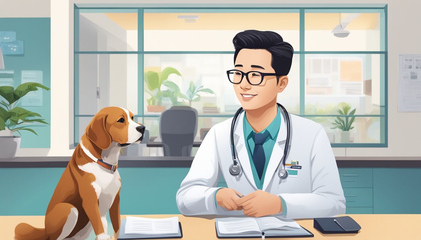 A veterinarian answering FAQs with passion in a Singapore clinic