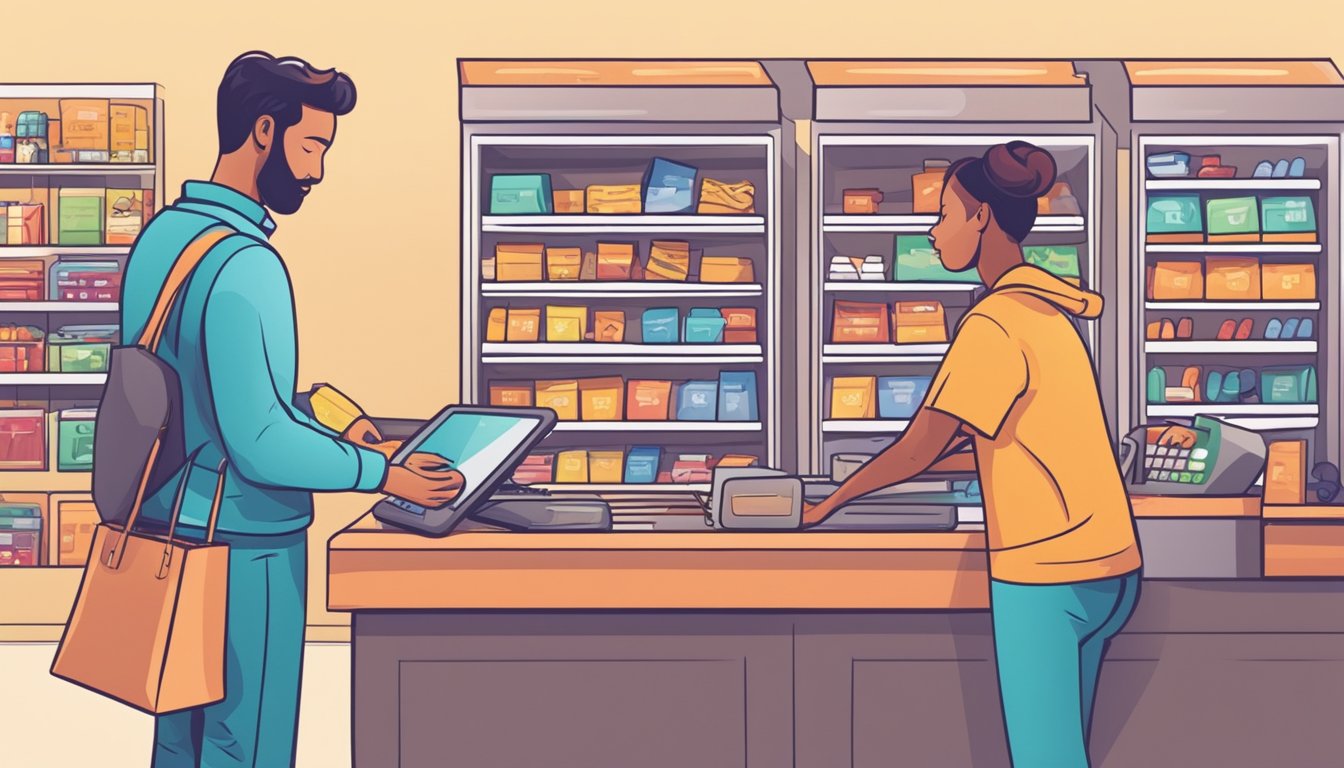 A customer browsing online, selecting items, then choosing "Pay Later" option at checkout