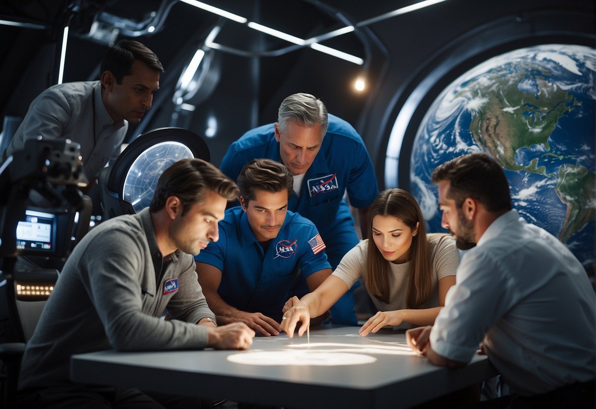 A team of space consultants collaborate on set designs, blending NASA technology with Hollywood imagination for sci-fi films