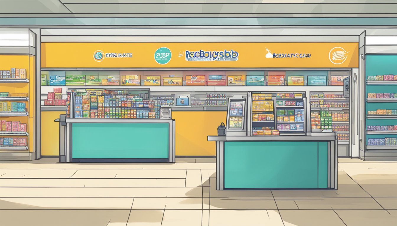 A hand swipes a POSB Everyday Card at a Singapore store, receiving a rebate
