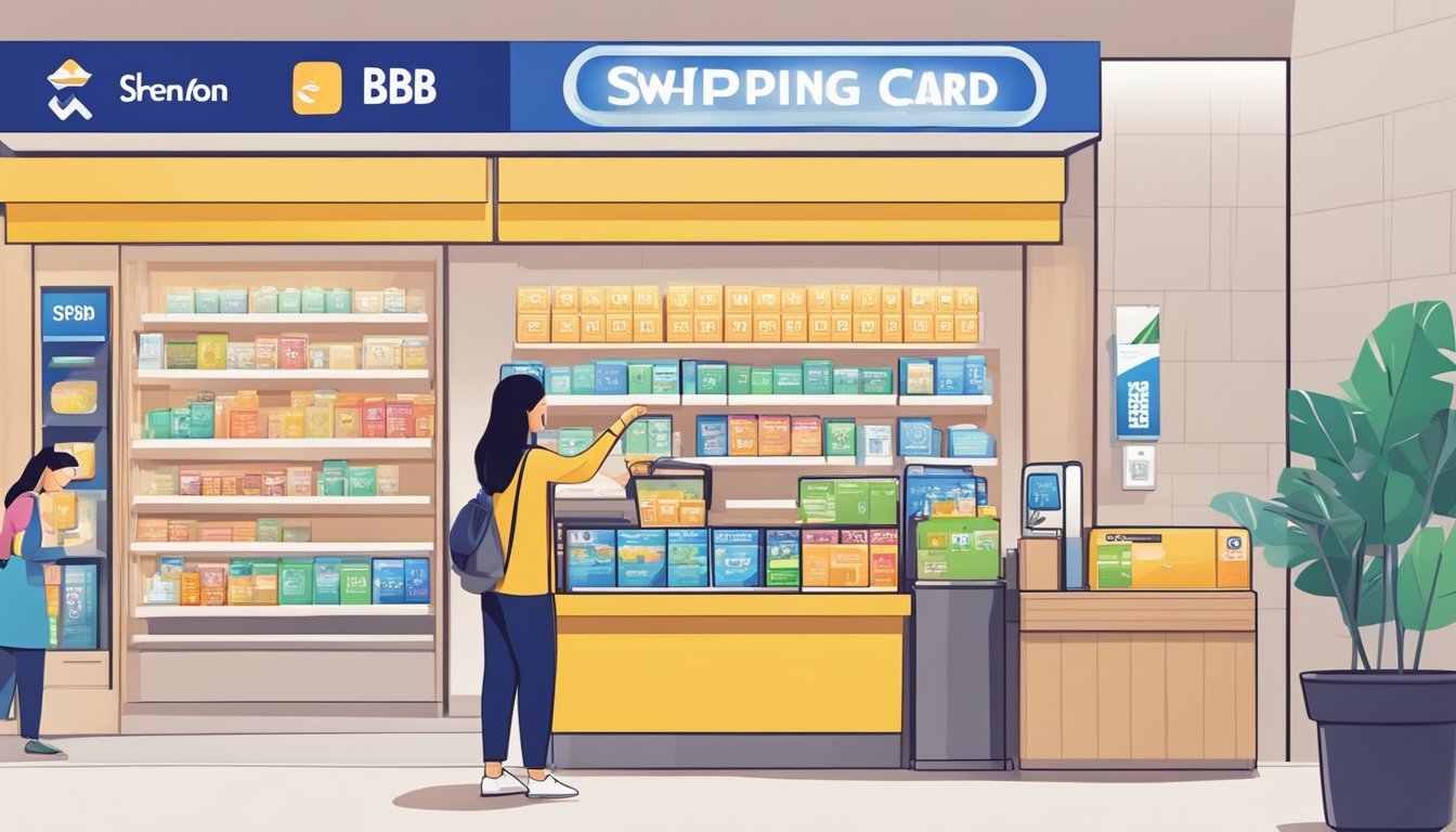 A person swiping a POSB Everyday Card at a Sheng Siong store in Singapore to maximize their benefits