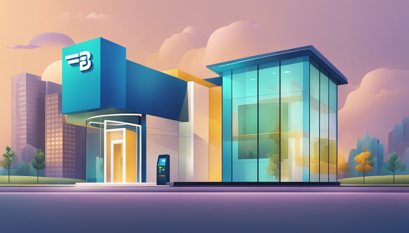 A modern bank logo displayed above a sleek, digital interface showcasing the exclusive features of POSB loans