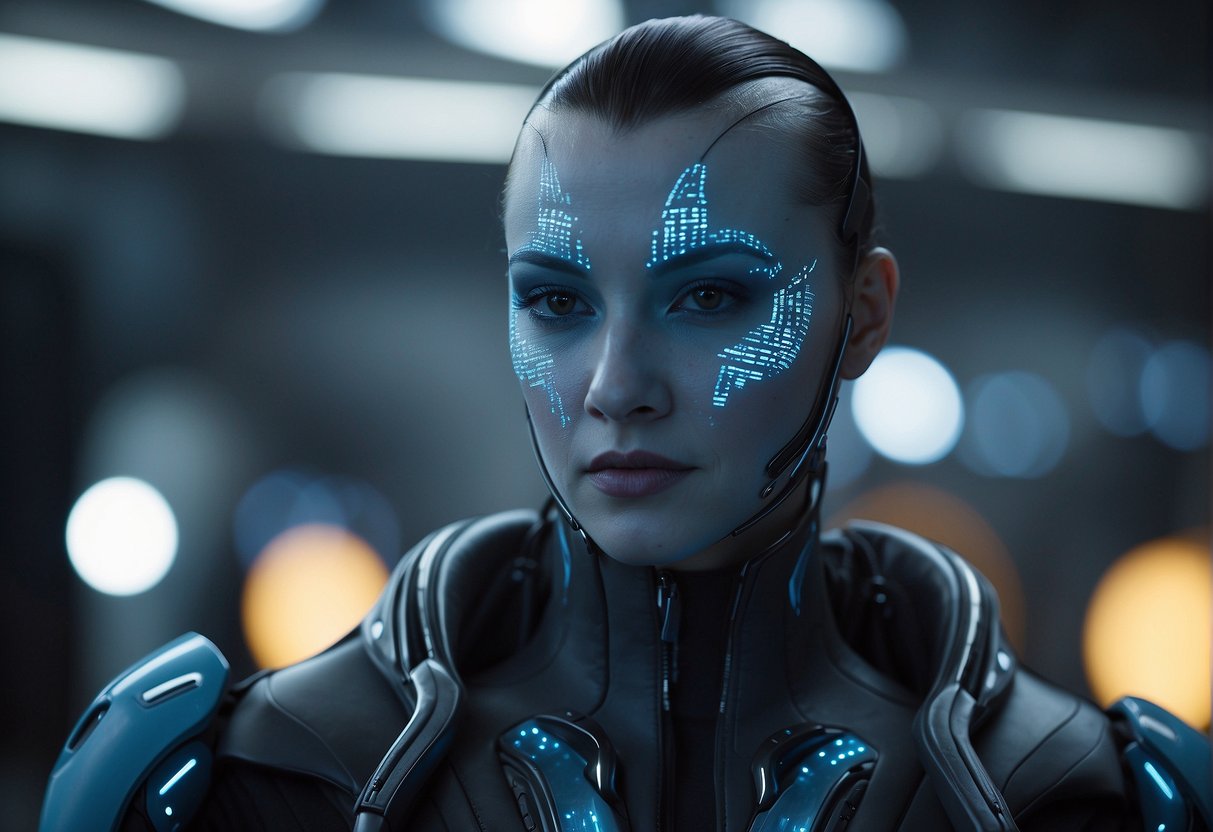A futuristic film set with advanced motion capture technology and cutting-edge CGI equipment, reflecting the technological innovation inspired by Avatar