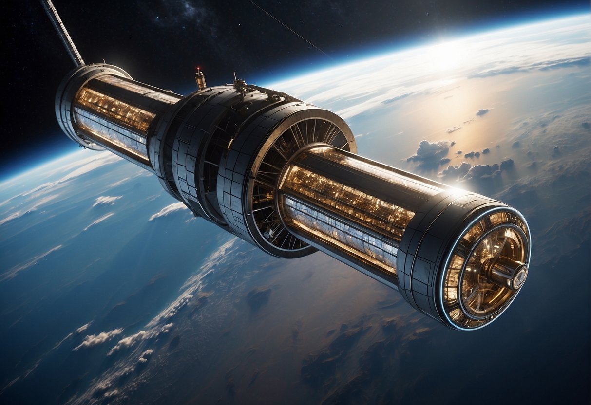 A space elevator extends from Earth to space, overcoming operational challenges with advanced technology. Solutions include carbon nanotube cables and electromagnetic propulsion