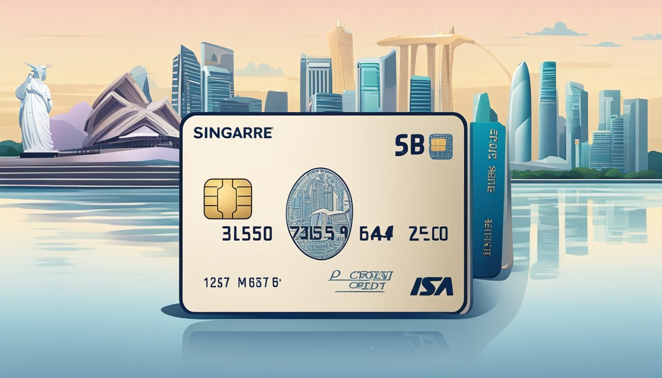 A luxurious credit card against the backdrop of iconic Singapore landmarks