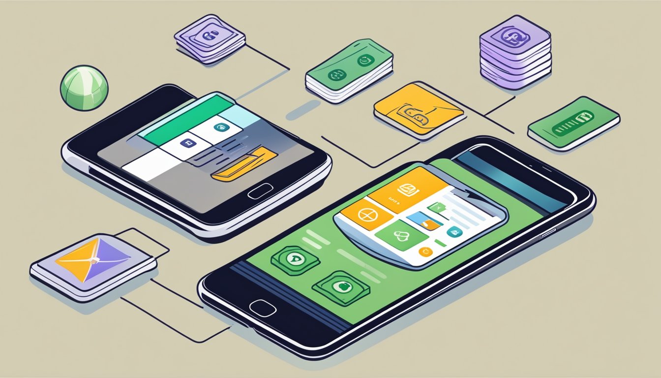 A smartphone displaying a quick cash application with a simple and user-friendly interface, featuring options for loan amount, repayment terms, and instant approval