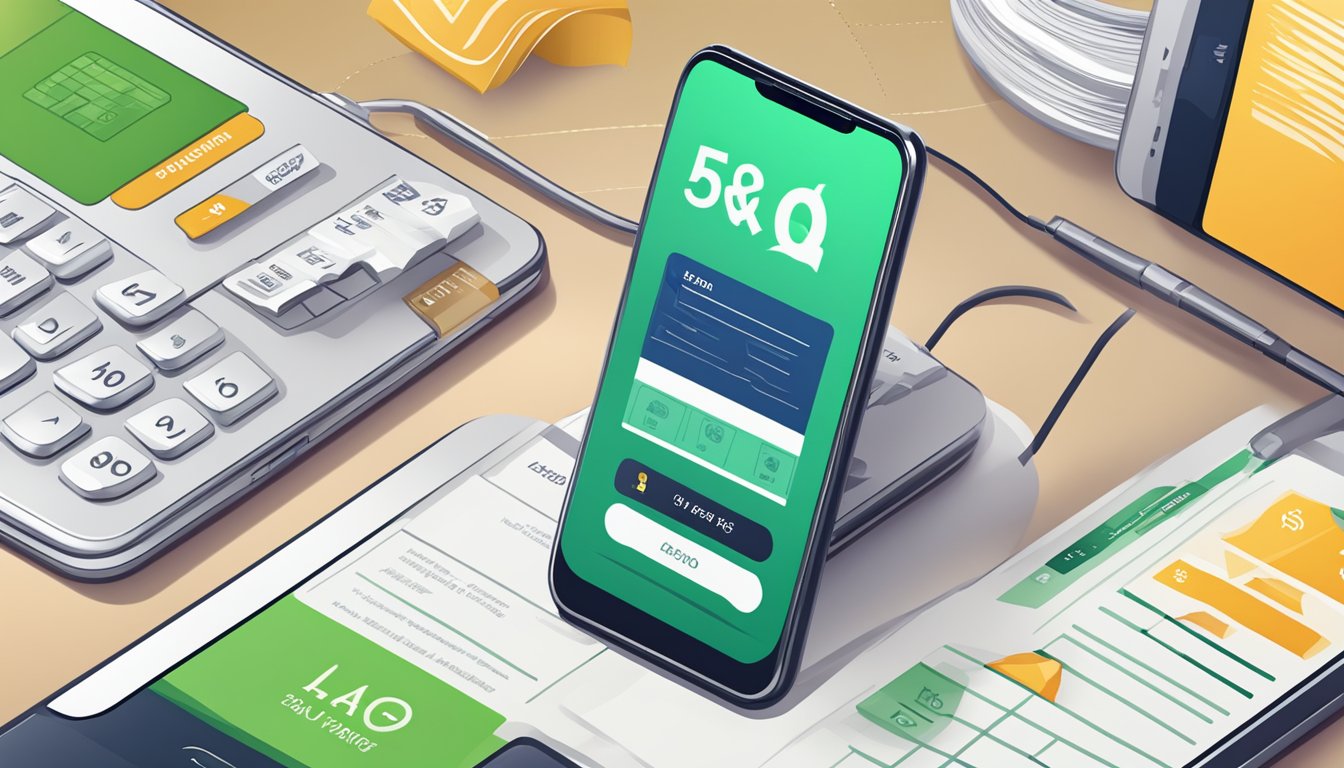 A smartphone displaying a quick cash application with FAQ section open