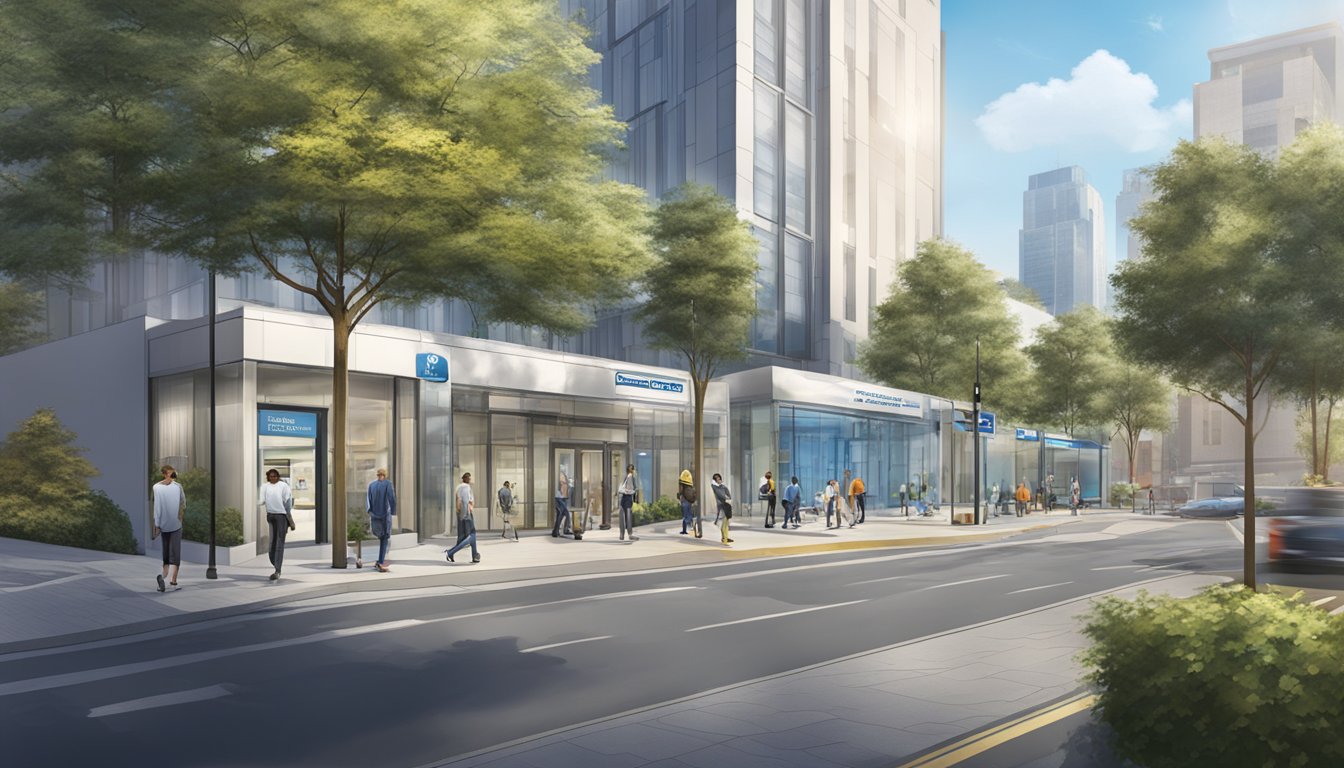 The test centre is located in a bustling city, with clear signage and easy access for all