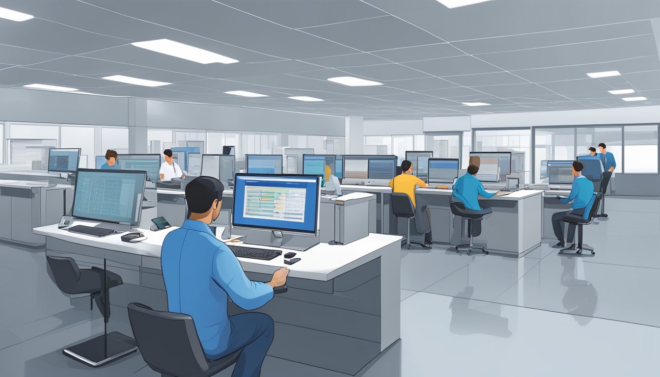Customers book and enter test centre. Staff guide through process. Machines conduct tests efficiently