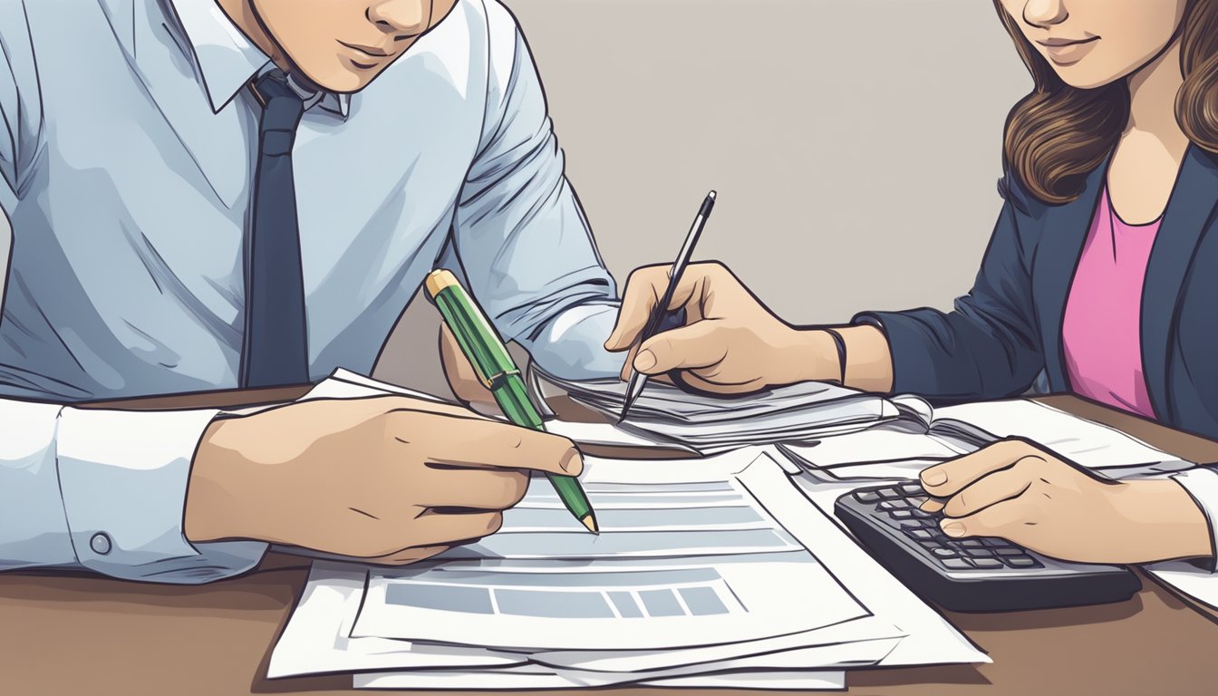 A person signing a loan agreement with a money lender in Singapore