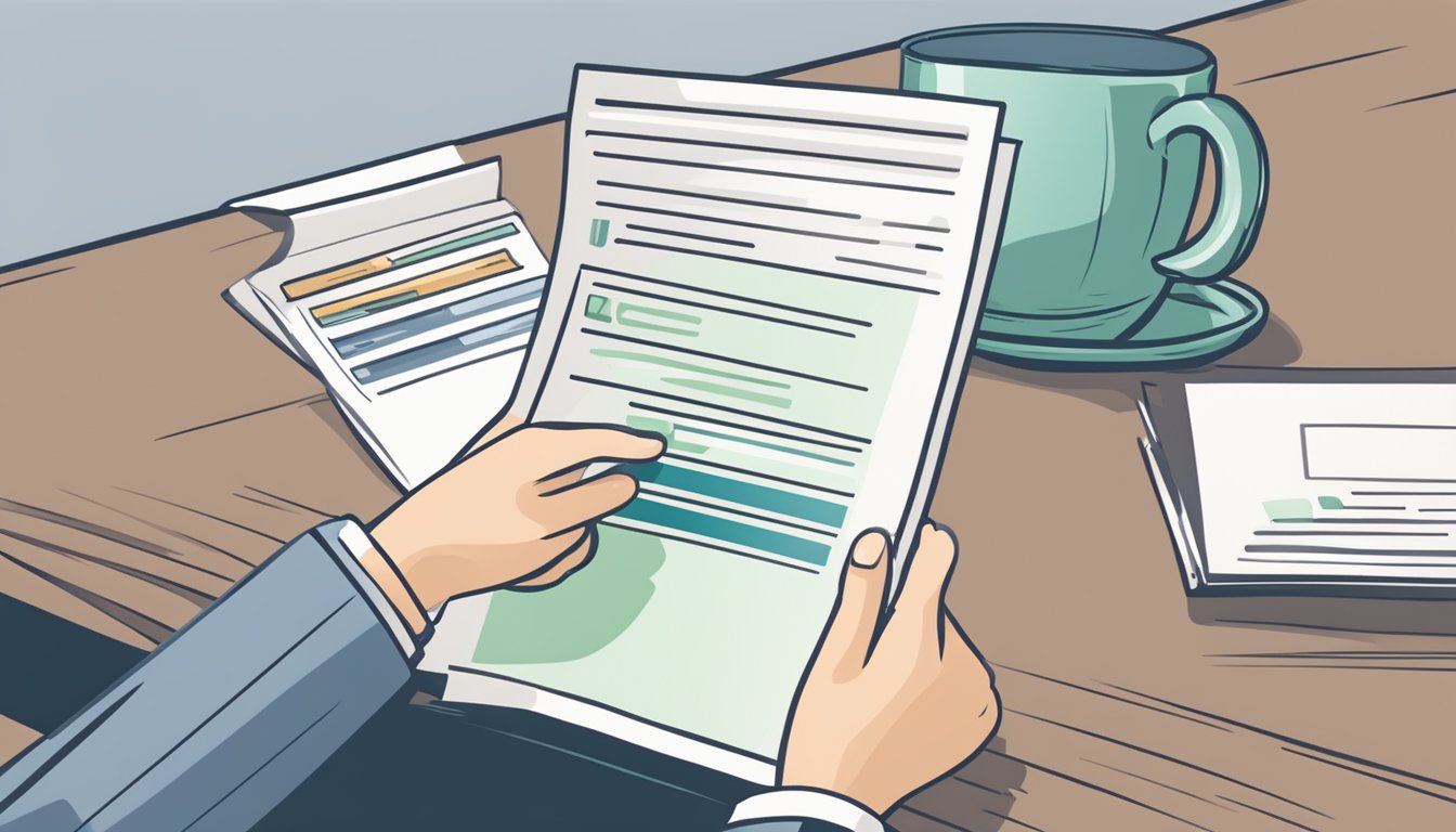 A person using their CPF statement to make a down payment for a resale flat in Singapore