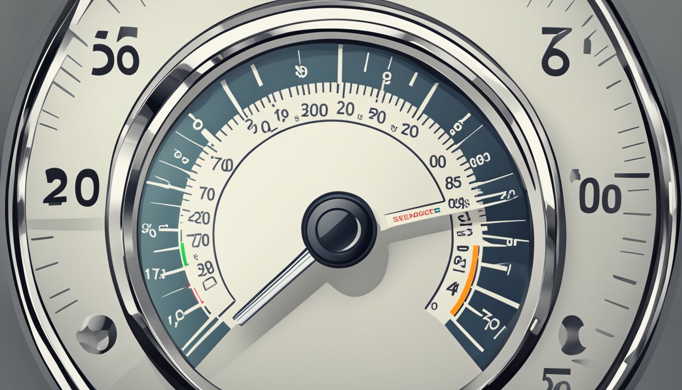 A speedometer displaying varying internet speeds in Singapore