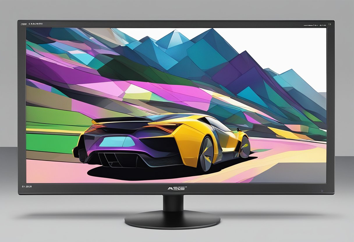 A sleek 17-inch touch screen LCD displaying vibrant colors and sharp graphics. The screen is surrounded by a thin bezel and emits a soft glow