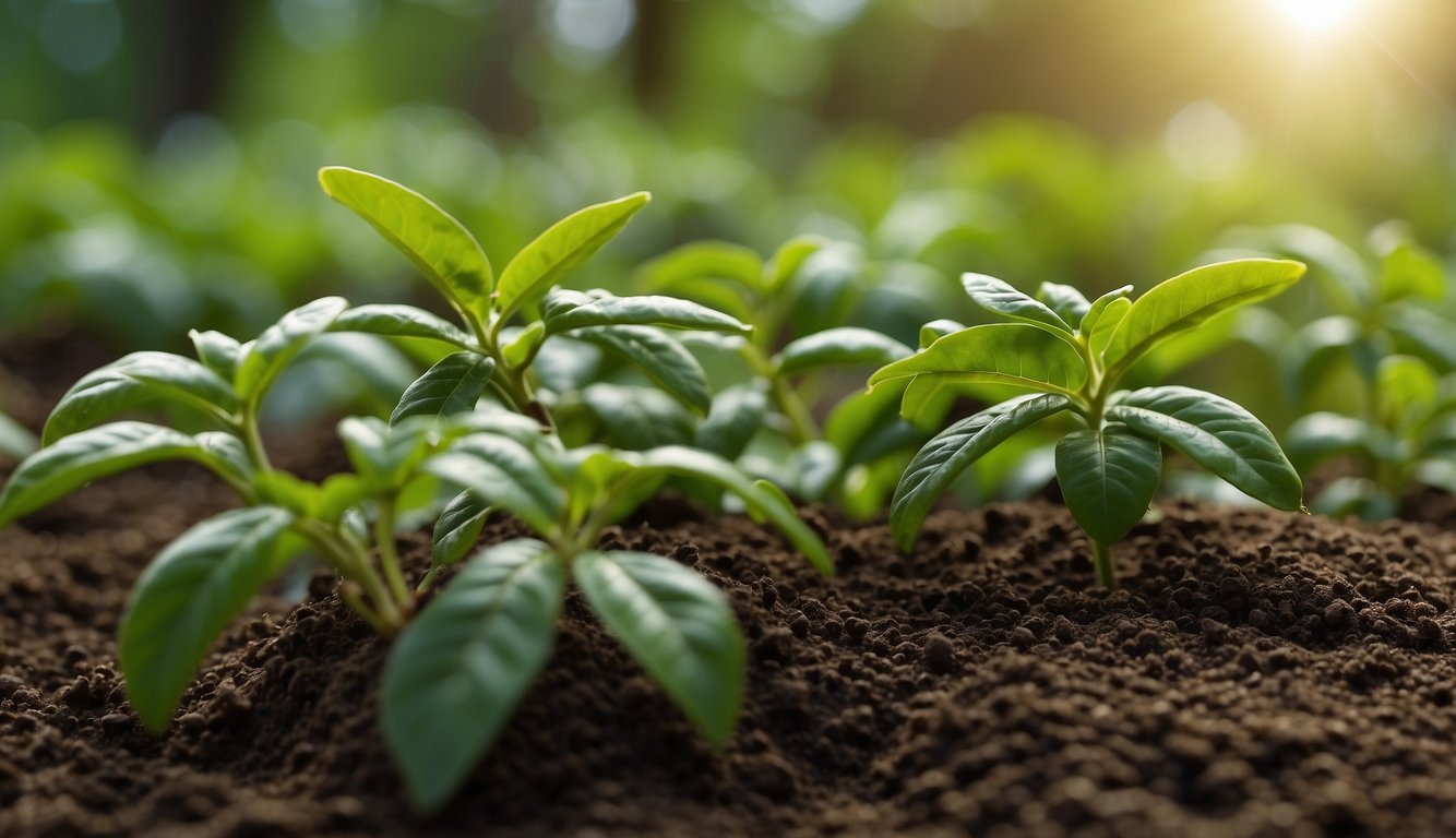Lush green coffee plants thrive in a sunny, well-drained spot.

Use a balanced fertilizer and water regularly to keep the soil moist, but not waterlogged