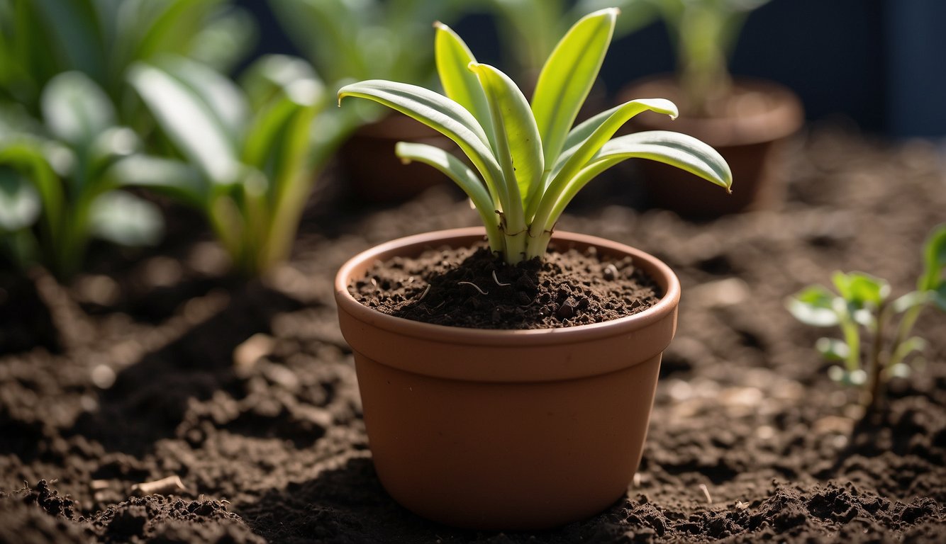 A small pot with rich, well-draining soil.

A healthy dwarf banana plant with a strong, established root system. A clear, step-by-step guide for propagation