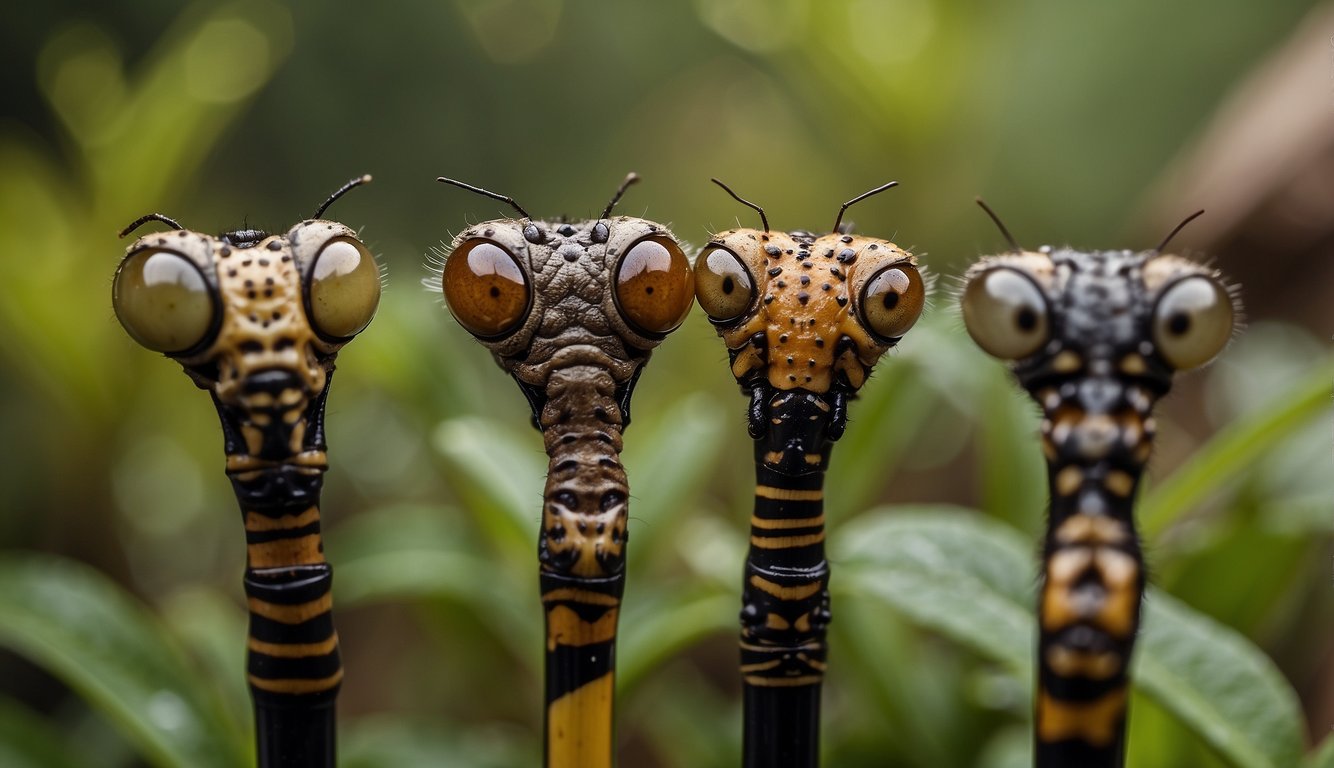 A variety of walking sticks mimic insects in their natural habitat