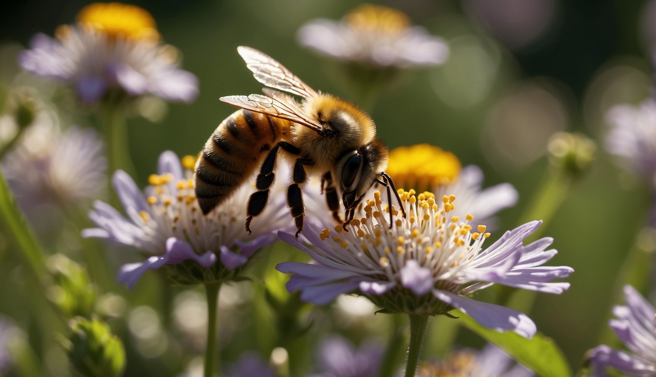 Bees gather nectar from flowers, signaling to each other through intricate dance movements.

They work together to build and protect their hive, ensuring their survival
