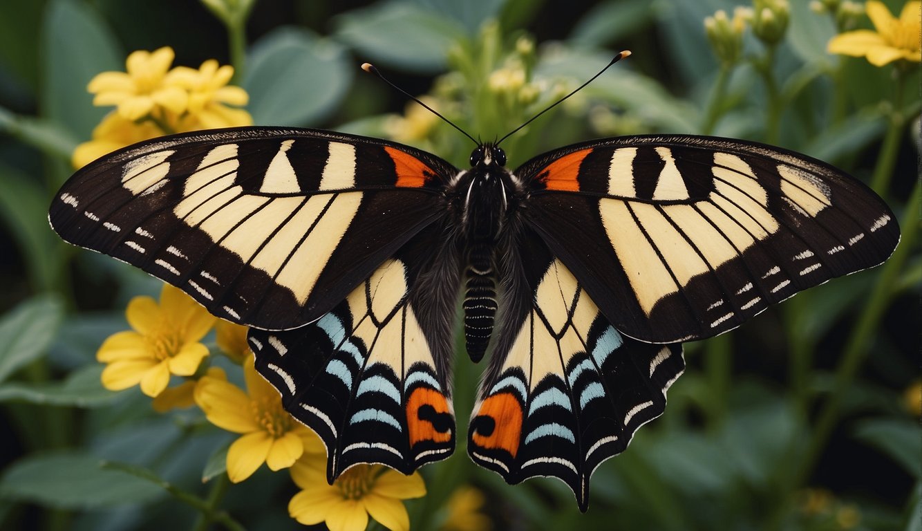 Moths and butterflies flutter in a garden.

Moths are active at night, while butterflies are seen during the day. Their distinct behaviors and wing patterns set them apart