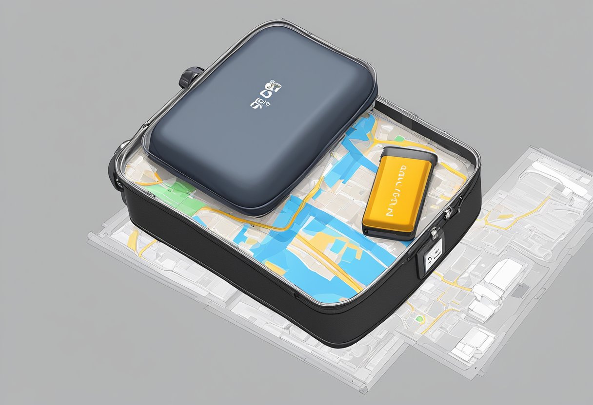 A GPS tracker in a suitcase, with software updates and firmware optimization, extending battery life