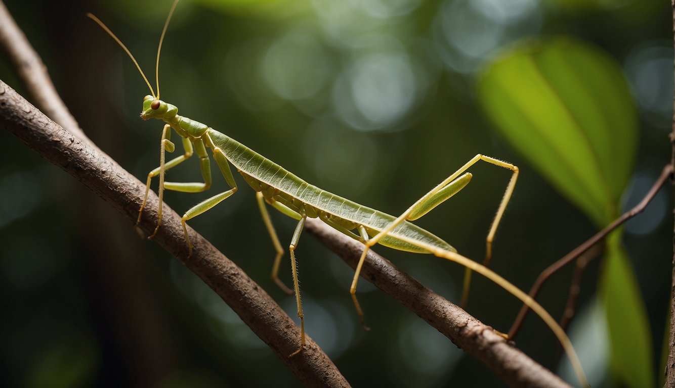 Stick insects blend seamlessly into their environment, resembling twigs or leaves.

They use their long bodies to mimic the shape and movement of branches, camouflaging themselves from predators