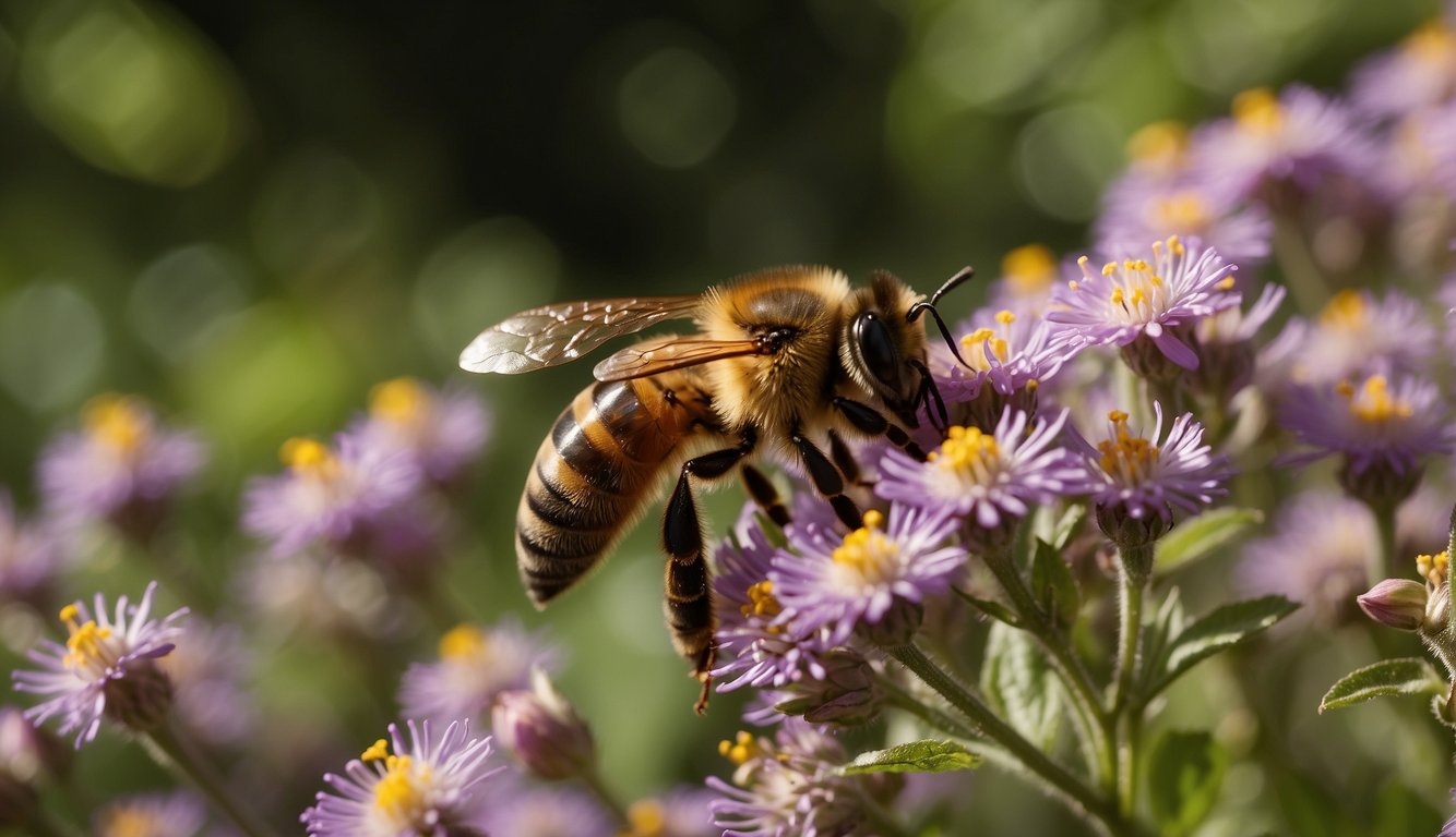 Honeybees gather nectar from colorful flowers, then return to the hive to convert it into delicious honey using their specialized honey stomachs