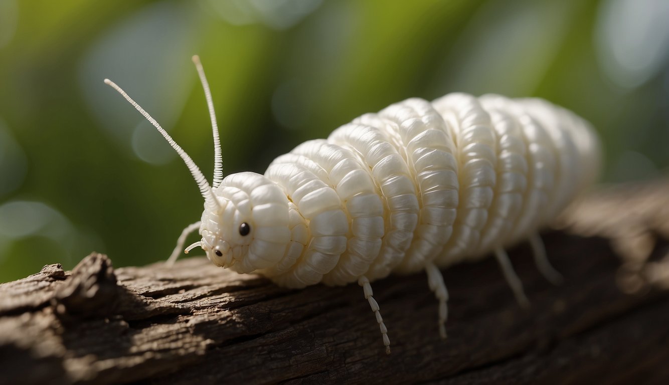 A silkworm spins its cocoon, slowly weaving a delicate thread, transforming into silk