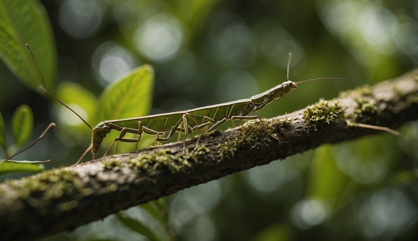 A group of stick insects blend seamlessly into their leafy surroundings, their bodies perfectly mimicking the texture and color of the foliage.

They sway gently with the breeze, camouflaged and almost invisible to the untrained eye