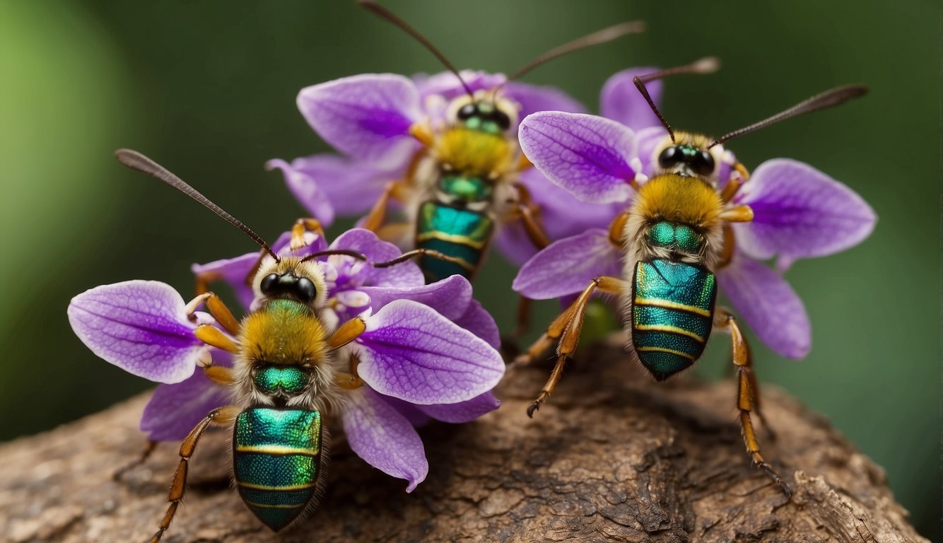 Orchid bees collect floral scents with their specialized hind legs, mixing and storing them in their nests to attract mates