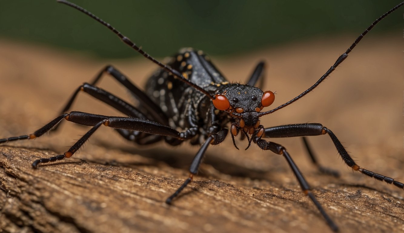 The assassin bug lurks in the shadows, its long, slender body poised for attack.

With its sharp, piercing mouthparts, it swiftly captures its unsuspecting prey, injecting venom to paralyze and devour its victim