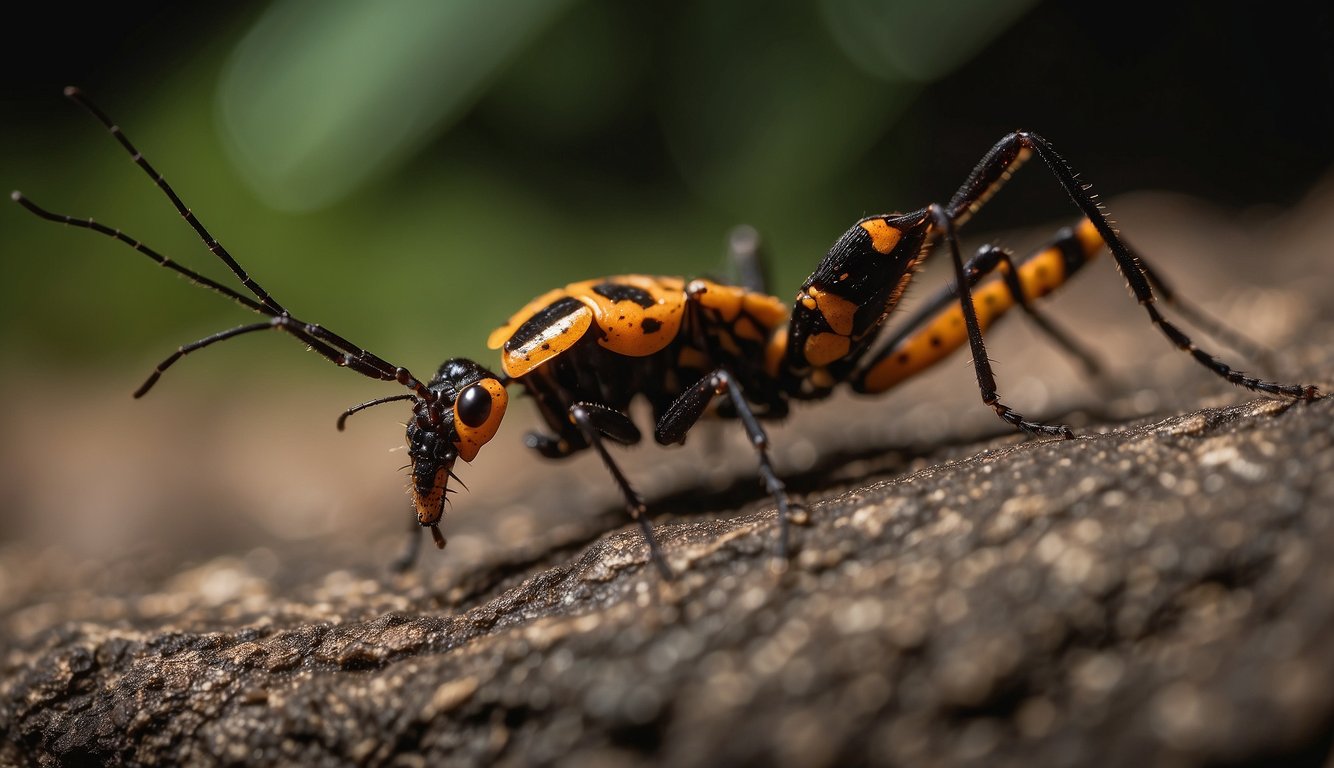 The assassin bug lurks in the shadows, its sleek body poised for attack.

With sharp, piercing mouthparts, it waits to strike its unsuspecting prey with deadly precision