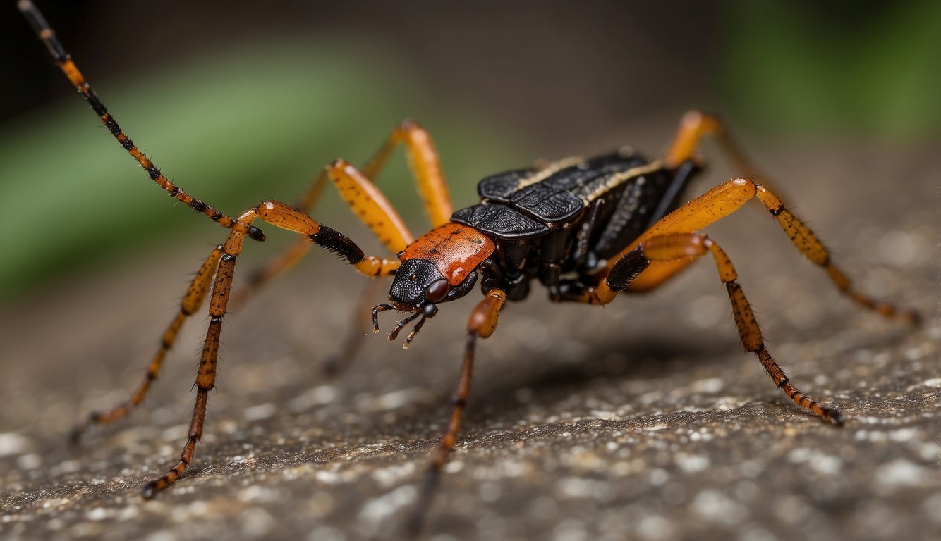 The Assassin Bug lurks in the shadows, its sleek body poised for attack.

With needle-like mouthparts, it strikes its unsuspecting prey, injecting deadly venom